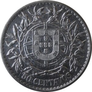 50 CENTAVOS Portugal, Republica 1912 Rare Silver coin