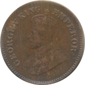 1917 1/2 Half Pice George V King & Emperor Calcutta Mint