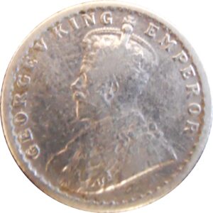 1918 1/4 Quarter Rupee George V King Emperor Calcutta Mint