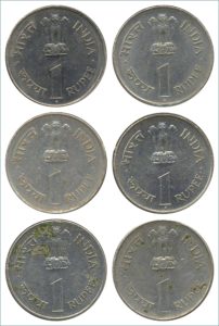 1964 1 Rupee Copper Nickel Jawaharlal Nehru Bombay Mint