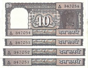 D29 1990-92 OLD 10 RUPEE UNC NOTE By S.Venkitaramanan with "K" Series