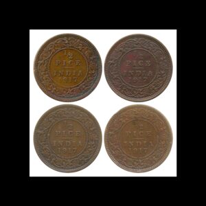 1917 1/2 Half Pice George V King & Emperor Calcutta Mint