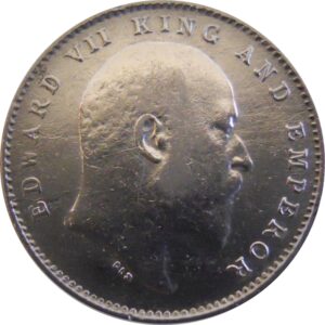 1908 2 Two Annas Edward VII King Emperor - Calcutta Mint - RARE