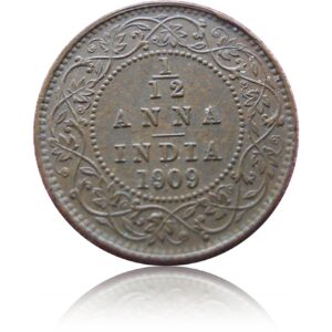 1909 One Twelve Anna Edward VII King Emperor Calcutta Mint RARE