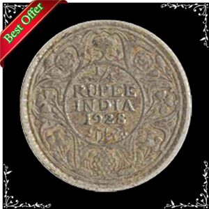 1928 14 Quarter Rupee George V King Emperor - Bombay Mint - RARE