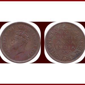 1939 1 Quarter Anna George VI Emperor Calcutta Mint