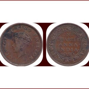 1939 One Quarter Anna George VI Emperor Calcutta Mint