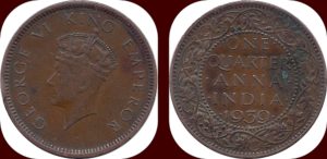 1939 1/4 One Quarter Anna George VI King Emperor Calcutta Mint - Best Buy 1 1939 1/4 One Quarter Anna George VI King Emperor Calcutta Mint - Best Buy