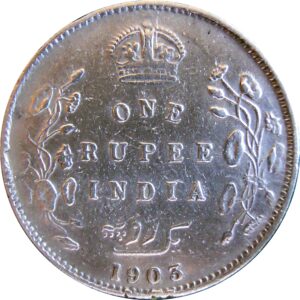 1903 1 Rupee Silver Coin King Edward VII Emperor Calcutta Mint