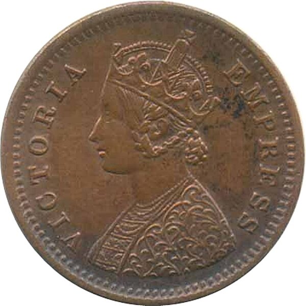 1884 1/12 One Twelve Anna Queen Victoira Empress Bombay Mint - RARE COIN