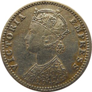 1/4 Rupee British India 1887 Silver Coin Queen Victoria - Worth Buy
