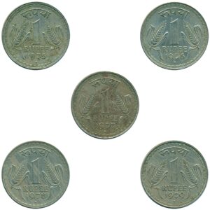 1975 1976 1977 1978 1979 1 One Rupee Republic India Bombay Mint 1