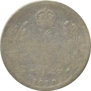 1910 1/4 Quarter Rupee King Edward VII Emperor Calcutta Mint