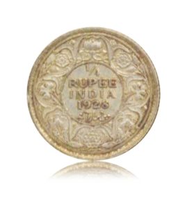 1928 1/4 Quarter Rupee King George V Bombay Mint