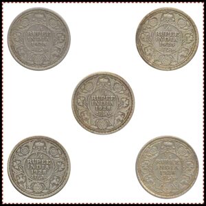 1928 1/4 Quarter Rupee King George V Bombay Mint
