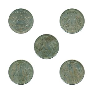 1975 1976 1977 1978 1979 1 One Rupee Republic India Bombay Mint