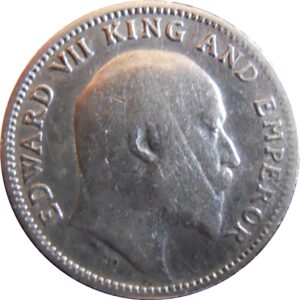 1910 1/4 Quarter Rupee King Edward VII Emperor Calcutta Mint