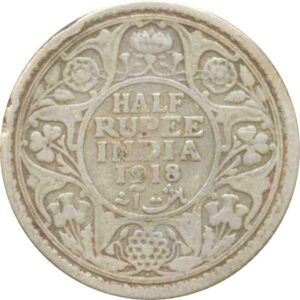 1918 1/2 Half Rupee Silver Coin King George V Bombay Mint Rare Coin - Best Buy