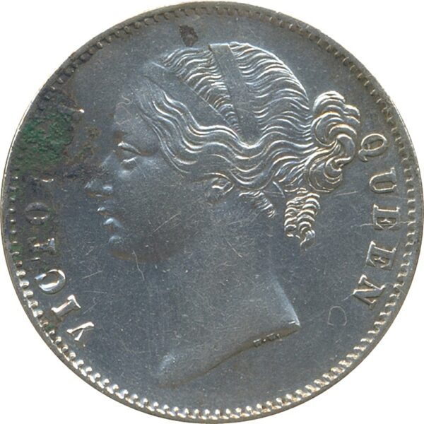 East India 1840 1Rupee Victoria Queen Divided Legend 28 Berries W.W.