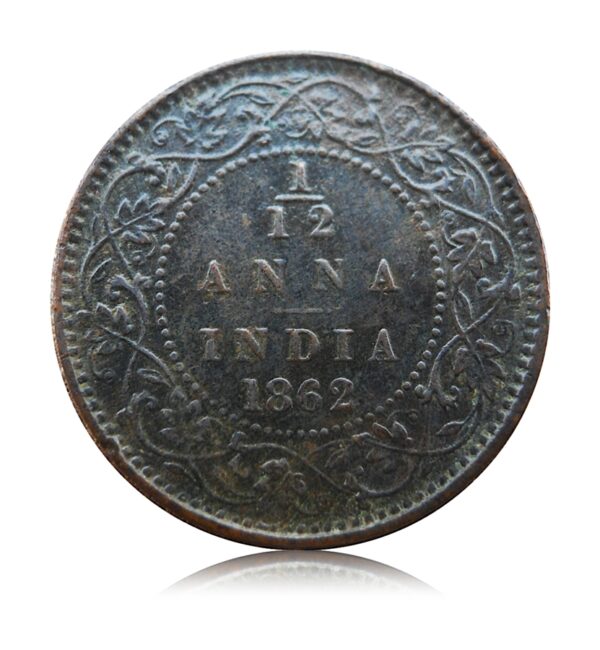 1862 1/12 One Twelve Anna British India Queen Victoria Coin - Best Buy - RARE COIN