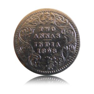 1898 2 Two Annas Silver Coin Queen Victoria Empress Calcutta Mint - Best Buy - RARE COIN