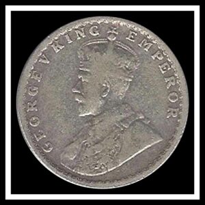 1918 12 Half Rupee Silver Coin King George V Bombay Mint - RARE COIN