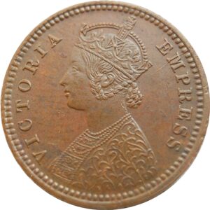 1890 1/12 One Twelve Anna British India Queen Victoria Empress Calcutta Mint - Worth Buy