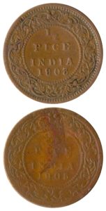 1903 1905 1/2 Half Pice King Edward VII Calcutta Mint - Best Buy 1