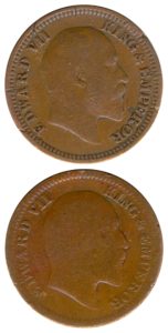 1903 1905 1/2 Half Pice King Edward VII Calcutta Mint - Best Buy