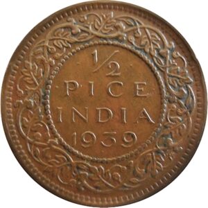 1939 1/2 Half Pice British India King George VI Bombay Mint - Best Buy