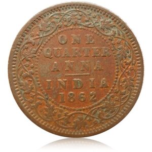 1862 1/4 Quarter Anna Queen Victoria RARE COIN