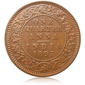 1893 1/4 Quarter Anna Queen Victoria Empress Calcutta mint - Best Buy