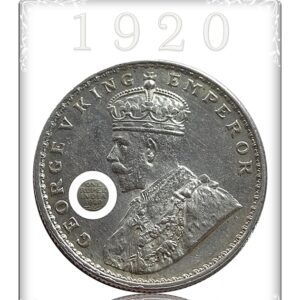 British India 1920 1 One Rupee Silver Coin King George V Calcutta Mint