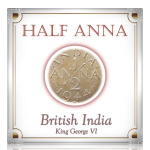 1944  1/2 Anna British India King George VI Calcutta Mint - Best Buy