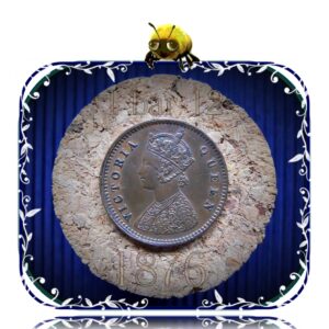 1876 British India   1/12 Twelve Anna Queen Victoria - RARE COIN