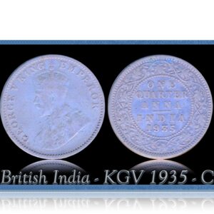 British India 1935  1/4 Quarter Anna King George V Calcutta Mint