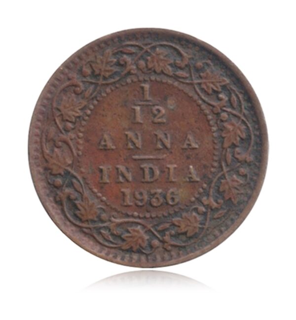 1936   Twelve Anna George V King & Emperor- Old Coin - Bombay Mint