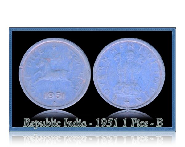 1955  1 One Pice Horse Coin Republic India Bombay Mint