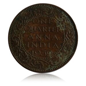 1939 British India 1/4 Anna George VI King & Emperor Calcutta Mint