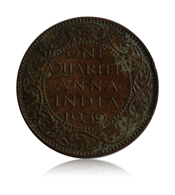1939 British India 1/4 Anna George VI King & Emperor Calcutta Mint