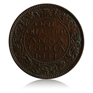 1941 British India 1/4 Anna George VI King & Emperor Calcutta Mint