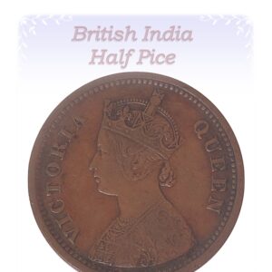 1862  1/2 Half Pice Coin British India Victoria Queen