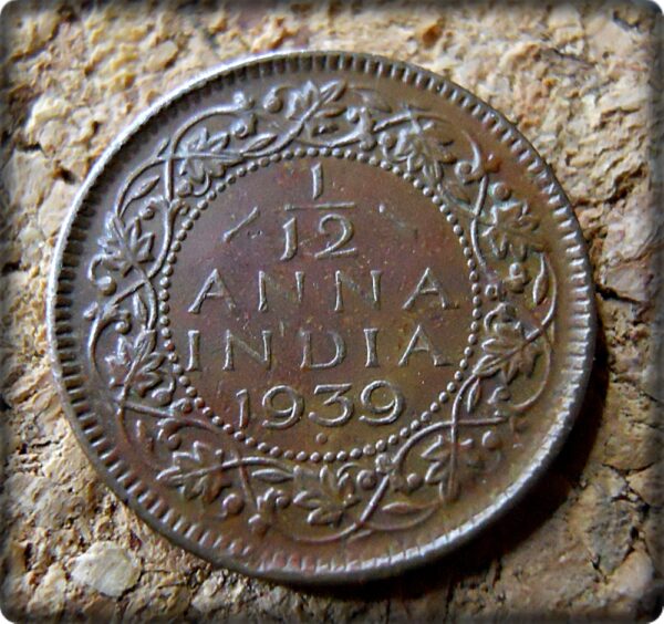 1939  1/12 Twelve Anna British India King George VI Bombay Mint - Best Buy