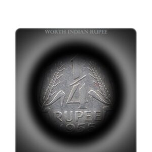 1955 1/4 Rupee Republic India Coin Calcutta Mint -Nickel coin