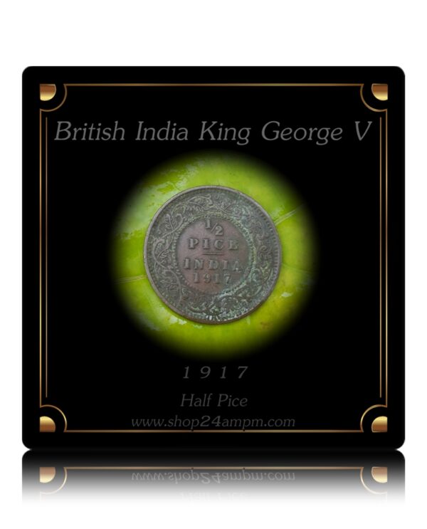 1917  1/2 Half Pice Coin British India King George V Calcutta Mint - Best Buy