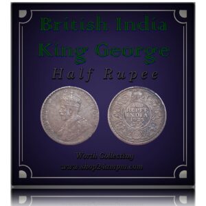 1923  1/2 Half Rupee British India King George V Bombay Mint - RARE