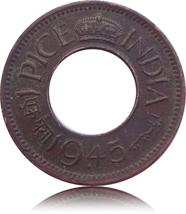 1945  1 Pice Hole Coin British India King George V Bombay Mint - Best Buy