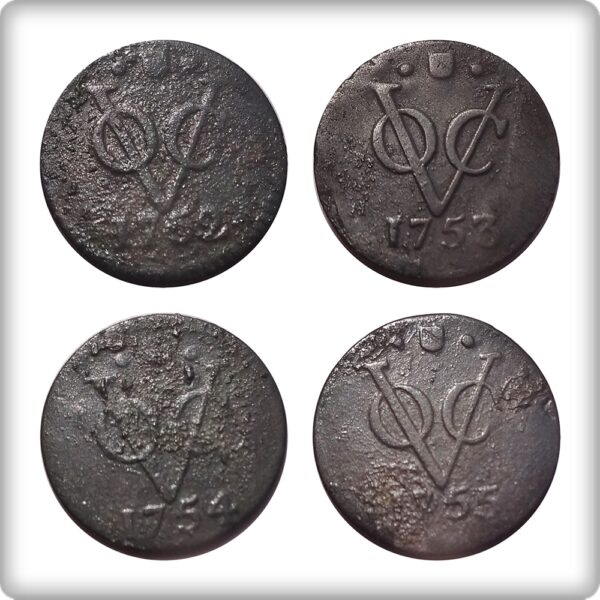 1752 1753 1754 1755 Dutch East India Company - VOC - UGET  - 4 Coins