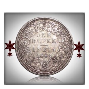 1885 1 Rupee Silver Coin British India Queen Victoria Calcutta Mint - Best Buy