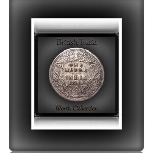 1885 British India 1 Rupee Silver Coin Queen Victoria Bombay Mint